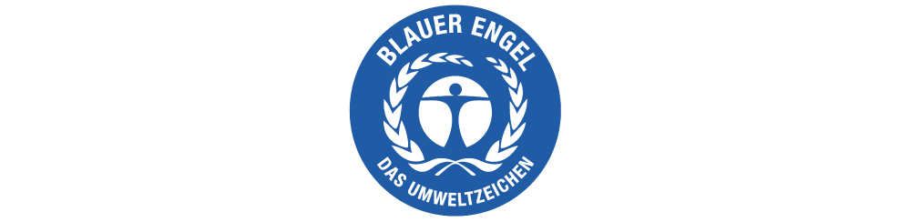 Logo of the Blue Angel ecolabel. The logo is intentionally designed to correspond to the logo of the United Nations Environment Programme. This reflects the aim of the German government to embed the UNEP goals in Germany. (Image published under a CC-BY-SA-4.0 license.)