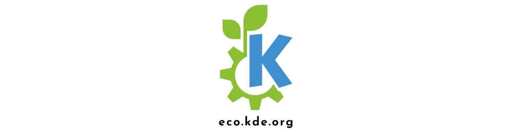 Logo of the KDE Eco initiative. (Image from KDE published under a CC-BY-SA-4.0 license. Design by Lana Lutz.)
