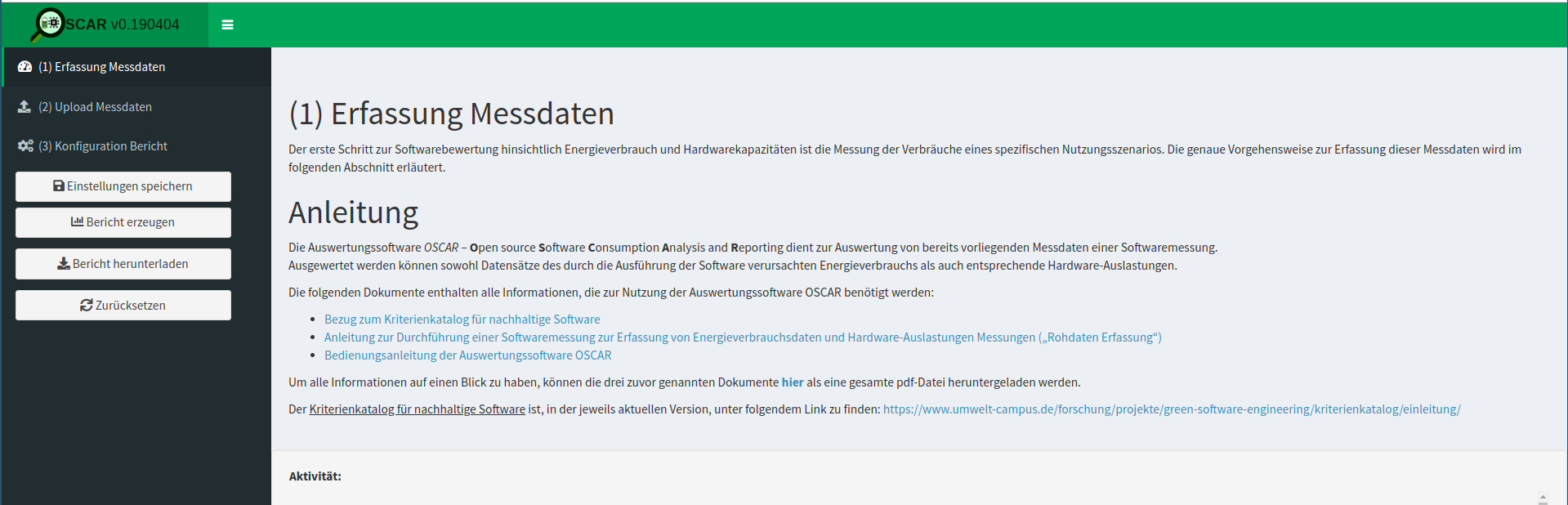 First obtain the measurement data (German: Erfassung Messdaten) in a laboratory.